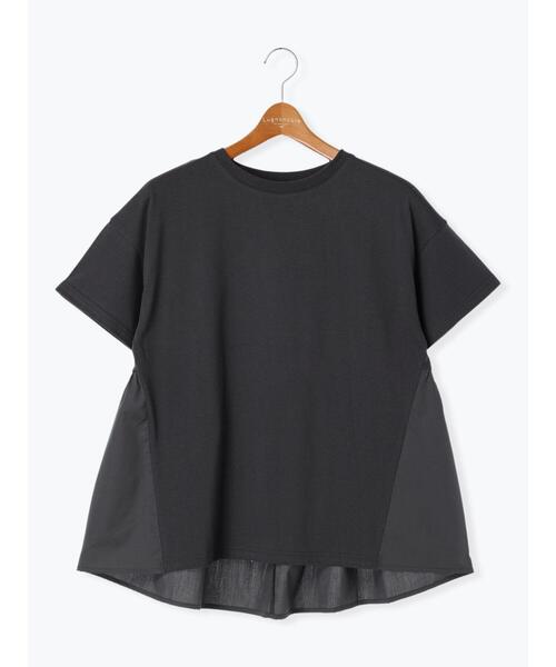 Lugnoncure(ルノンキュール)の「カット布帛ドッキングトップス(Tシャツ/カットソー・レディース・チャコールグレー/オフホワイト/ブラック・F)」の16枚目の写真