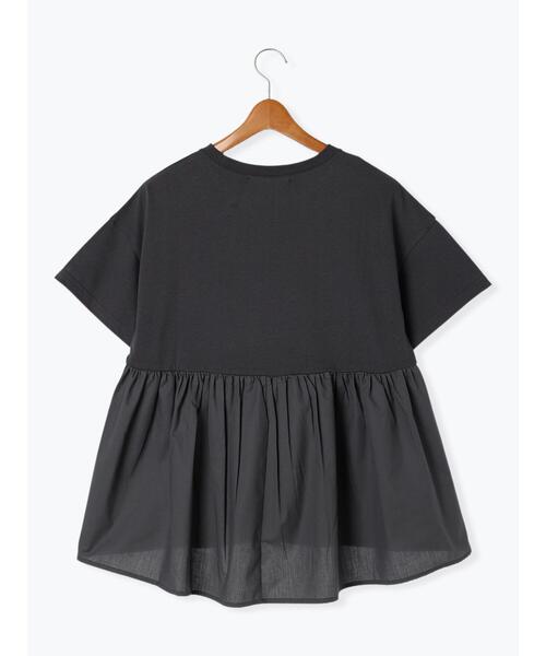 Lugnoncure(ルノンキュール)の「カット布帛ドッキングトップス(Tシャツ/カットソー・レディース・チャコールグレー/オフホワイト/ブラック・F)」の17枚目の写真