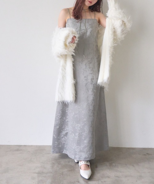 ジャガードダブルストラップキャミワンピース（ワンピース）｜mellowneon（メロウネオン） 6,383円