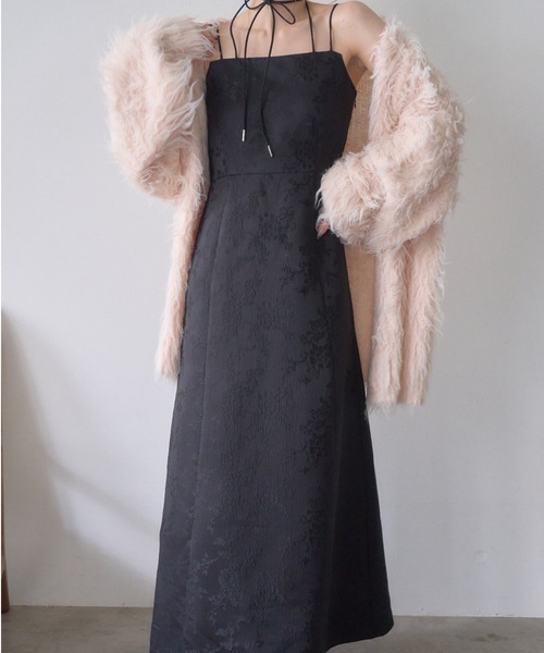 mellowneon（メロウネオン）の「ジャガードダブルストラップキャミワンピース（ワンピース・レディース・ブラック/アイボリー/グレー・SMALL/MEDIUM）」の18枚目の写真