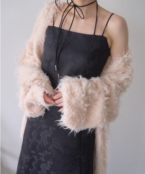 mellowneon（メロウネオン）の「ジャガードダブルストラップキャミワンピース（ワンピース・レディース・ブラック/アイボリー/グレー・SMALL/MEDIUM）」の5枚目の写真