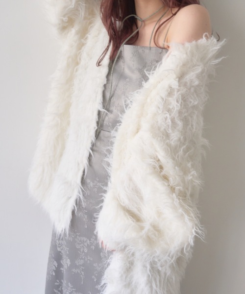 mellowneon（メロウネオン）の「ジャガードダブルストラップキャミワンピース（ワンピース・レディース・ブラック/アイボリー/グレー・SMALL/MEDIUM）」の9枚目の写真