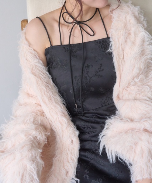 mellowneon（メロウネオン）の「ジャガードダブルストラップキャミワンピース（ワンピース・レディース・ブラック/アイボリー/グレー・SMALL/MEDIUM）」の12枚目の写真