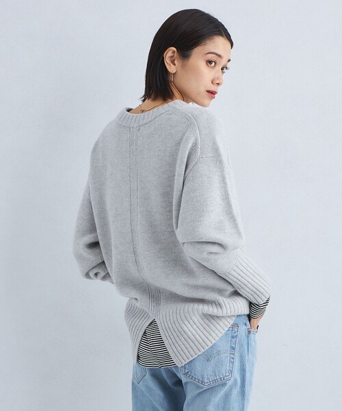 green label relaxing（グリーンレーベルリラクシング）の「ラウンドヘム スムース ロングスリーブ プルオーバー カットソー（Tシャツ/カットソー・レディース・その他1/モカ/オフホワイト/ブラック・FREE）」の13枚目の写真