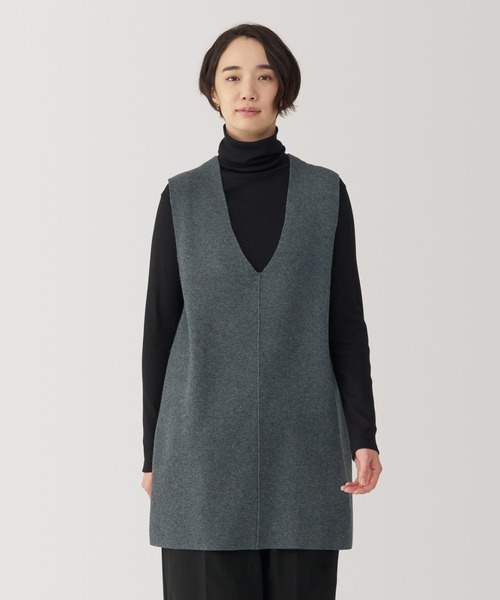 セール】婦人 洗えるミラノリブ編みロングベスト（ベスト）｜無印良品