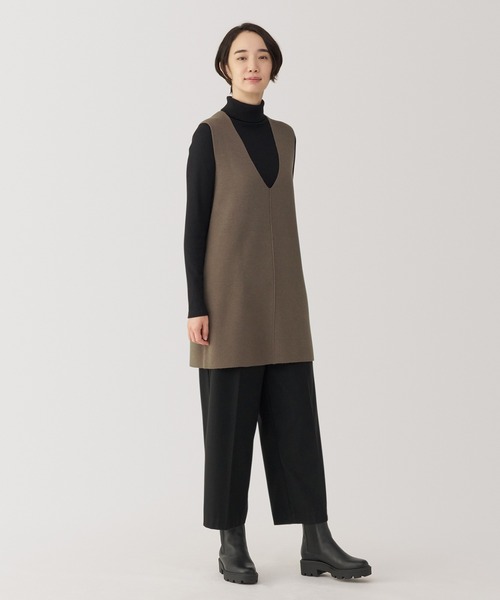 無印良品(ムジルシリョウヒン)の「婦人 洗えるミラノリブ編みロングベスト(ベスト・レディース・ダークグレー/ブラック/ブラウン系・S/M/L/XL)」の16枚目の写真