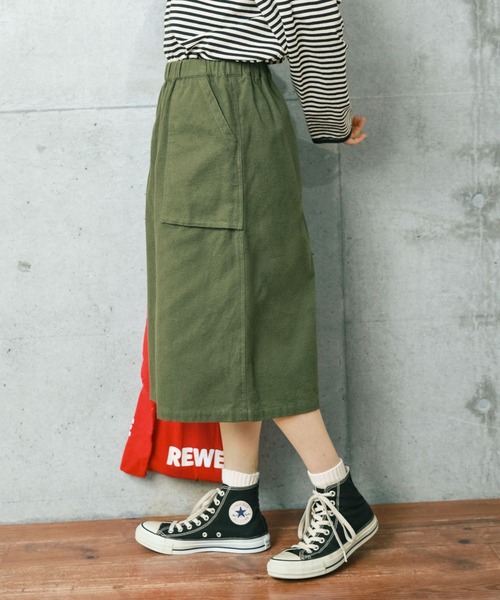PAR ICI（パーリッシィ）の「ミリタリーフランネル ギャザースカート（スカート・レディース・カーキ/ネイビー・FREE）」の5枚目の写真