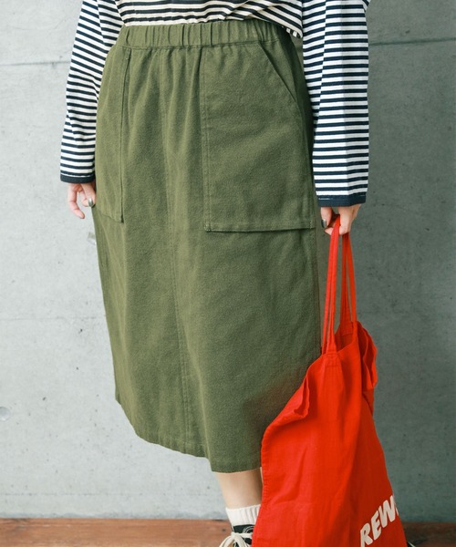 PAR ICI（パーリッシィ）の「ミリタリーフランネル ギャザースカート（スカート・レディース・カーキ/ネイビー・FREE）」の6枚目の写真