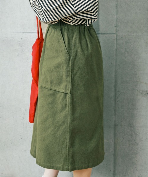 PAR ICI（パーリッシィ）の「ミリタリーフランネル ギャザースカート（スカート・レディース・カーキ/ネイビー・FREE）」の7枚目の写真