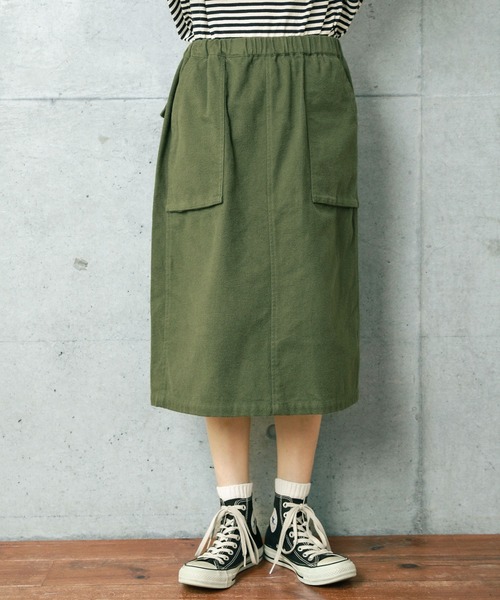 PAR ICI（パーリッシィ）の「ミリタリーフランネル ギャザースカート（スカート・レディース・カーキ/ネイビー・FREE）」の15枚目の写真