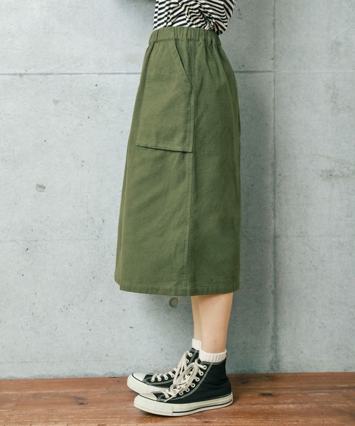 PAR ICI（パーリッシィ）の「ミリタリーフランネル ギャザースカート（スカート・レディース・カーキ/ネイビー・FREE）」の16枚目の写真