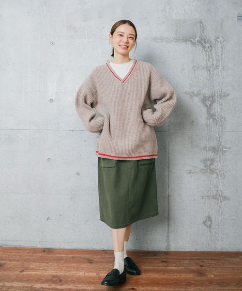 PAR ICI（パーリッシィ）の「ミリタリーフランネル ギャザースカート（スカート・レディース・カーキ/ネイビー・FREE）」の12枚目の写真