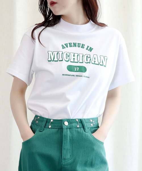 aimoha(アイモハ)の「プリントTシャツ (SS)(Tシャツ/カットソー・レディース・グレー/ネイビー/ブラック/ホワイト・SMALL/MEDIUM/LARGE/X-LARGE)」の2枚目の写真