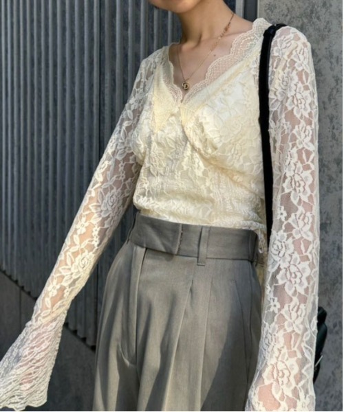 COMBINATION LACE TOP（Tシャツ/カットソー）｜Ameri（アメリ
