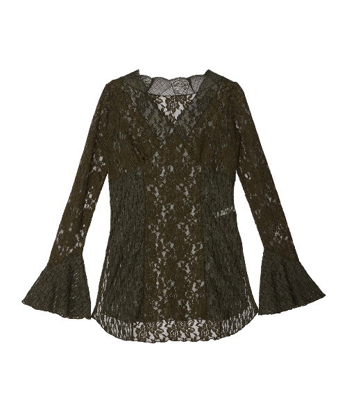 トップス COMBINATION LACE TOP AMERI VINTAGE lvory COMBINATION LACE TOP