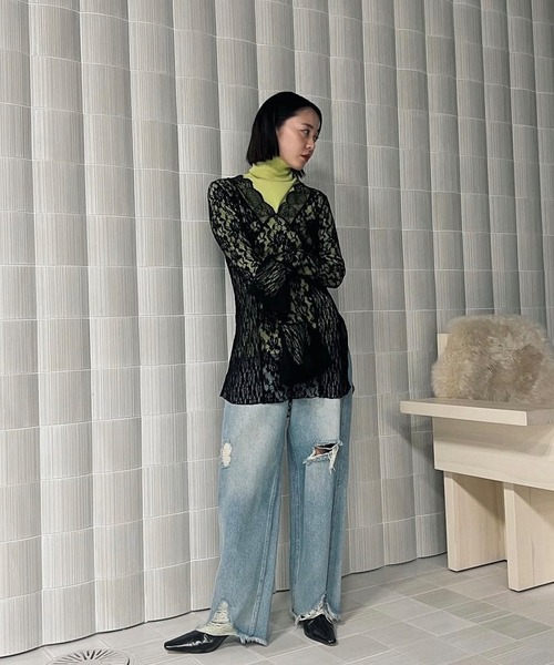 COMBINATION LACE TOP（Tシャツ/カットソー）｜Ameri（アメリ