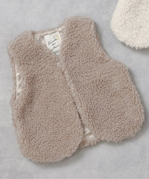 apres les cours（アプレレクール）の「ベビーボアベスト（その他ベビーウェア・キッズ・ベージュ/アイボリー・80）」の2枚目の写真