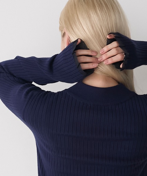 完売未使用タグ付き　23ss パーリーゲイツ　フレコ　フリル袖ニットプルオーバー 完売未使用タグ付き 23ss パーリーゲイツ フレコ フリル袖ニット