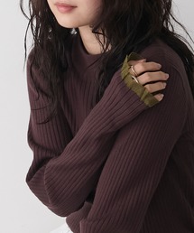 forksy. | 【forksy.】<エブリデイシリーズ>シアーフリルカフスリブニットプルオーバー(ニット/セーター)