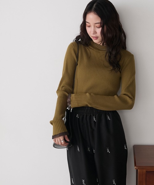 MARK&LONA イエロー セーター セール】 スウェットライクニットプルオーバー （ニット