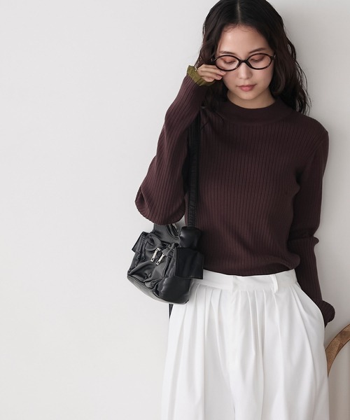 forksy.】＜エブリデイシリーズ＞シアーフリルカフスリブニットプル