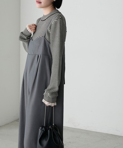 セール】【forksy.】エブリデイシアーフリルカフスリブニットプル