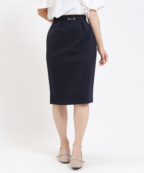 TRUDEA（トルディア）の「ウール調ビット付きタイトスカート（スカート・レディース・ブラック/ベージュ/ネイビー/ライトグレー・SMALL/MEDIUM/LARGE）」の5枚目の写真