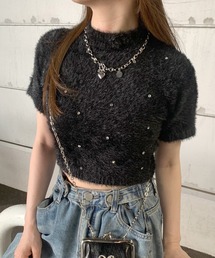 クロップド」に該当するニット/セーター（半袖）ファッション通販
