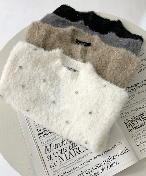 NKNIT ビジューミドル丈限定ニット
