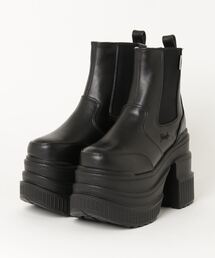 YOSUKE | ヨースケYOSUKEウィメンズ厚底サイドゴアコンバットショートブーツ4460050(ブーツ)