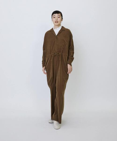 LOISIR（ロワズィール）の「コットン細コールオールインワン（つなぎ/オールインワン・レディース・ブルーグリーン/ブラウン・FREE）」の6枚目の写真