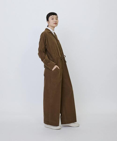 LOISIR（ロワズィール）の「コットン細コールオールインワン（つなぎ/オールインワン・レディース・ブルーグリーン/ブラウン・FREE）」の8枚目の写真