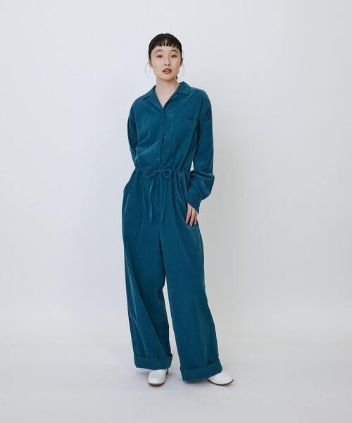 LOISIR（ロワズィール）の「コットン細コールオールインワン（つなぎ/オールインワン・レディース・ブルーグリーン/ブラウン・FREE）」の12枚目の写真