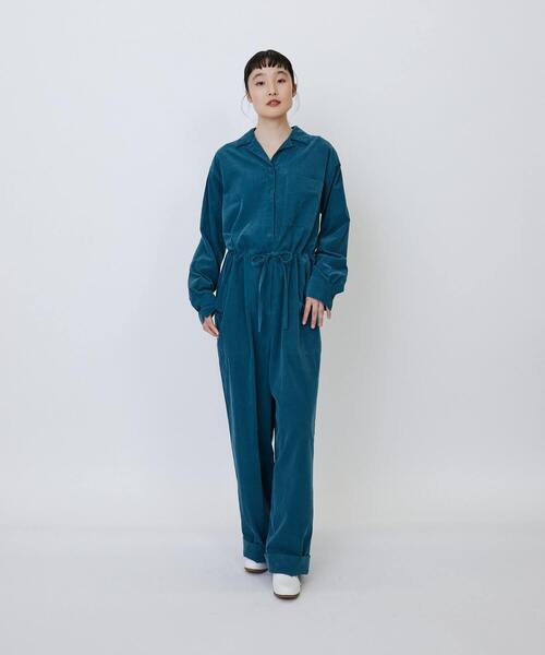 LOISIR（ロワズィール）の「コットン細コールオールインワン（つなぎ/オールインワン・レディース・ブルーグリーン/ブラウン・FREE）」の13枚目の写真
