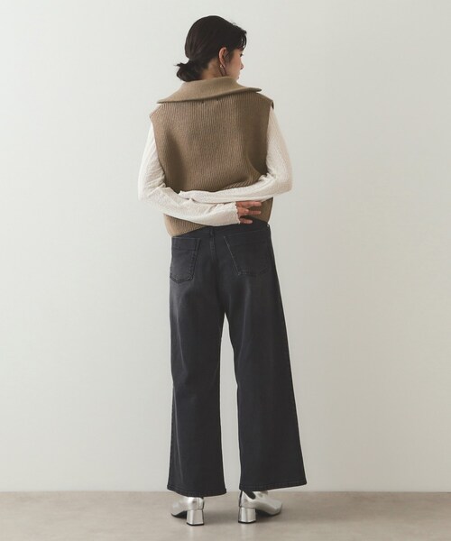 OPAQUE.CLIP（オペークドットクリップ）の「◆《CLASSY掲載》ハーフZIPニットベスト【洗濯機洗い可】（ニット/セーター・レディース・ブラック/グレー/ブラウン系・38/40）」の14枚目の写真