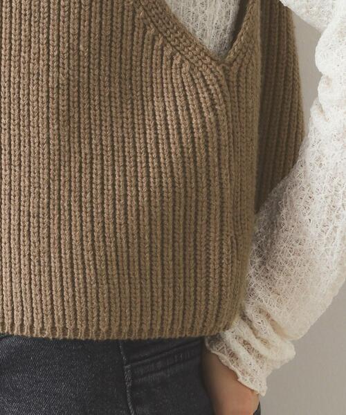 OPAQUE.CLIP（オペークドットクリップ）の「◆《CLASSY掲載》ハーフZIPニットベスト【洗濯機洗い可】（ニット/セーター・レディース・ブラック/グレー/ブラウン系・38/40）」の21枚目の写真