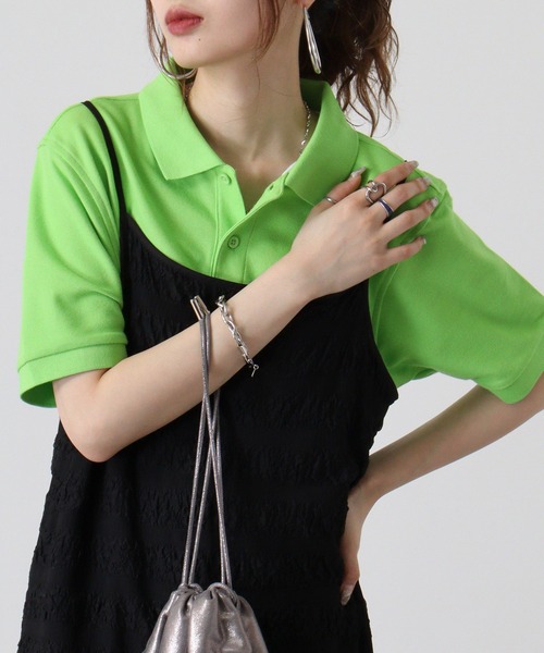 TRUSS(トラス)の「TRUSS ベーシックスタイルポロシャツ(ポロシャツ・レディース・イエロー系/オレンジ/ロイヤルブルー/レッド/ターコイズブルー/ライム/ブラック/ホワイト/ネイビー/ピンク・XXXL/4XL/S/XXL/XS/XL/L/M)」の15枚目の写真