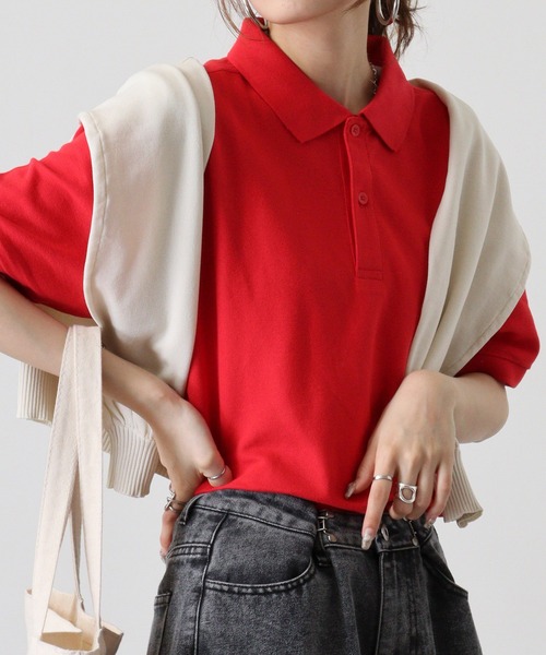 TRUSS(トラス)の「TRUSS ベーシックスタイルポロシャツ(ポロシャツ・レディース・イエロー系/オレンジ/ロイヤルブルー/レッド/ターコイズブルー/ライム/ブラック/ホワイト/ネイビー/ピンク・XXXL/4XL/S/XXL/XS/XL/L/M)」の21枚目の写真