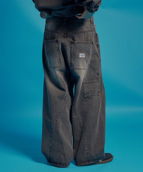 sqnz（エスキュンズ）】sqnz twist drape denim pants / ツイスト