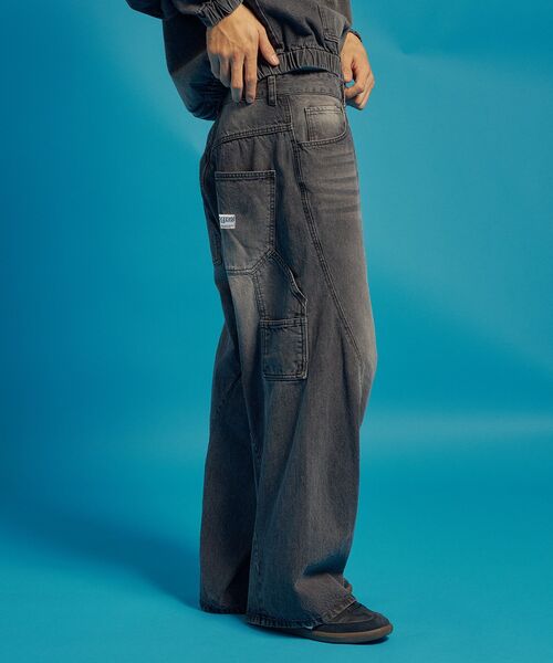 連休限定　ssz デニム ワイドパンツ L ジーンズ sqnz（エスキュンズ）】sqnz twist drape denim pants / ツイスト