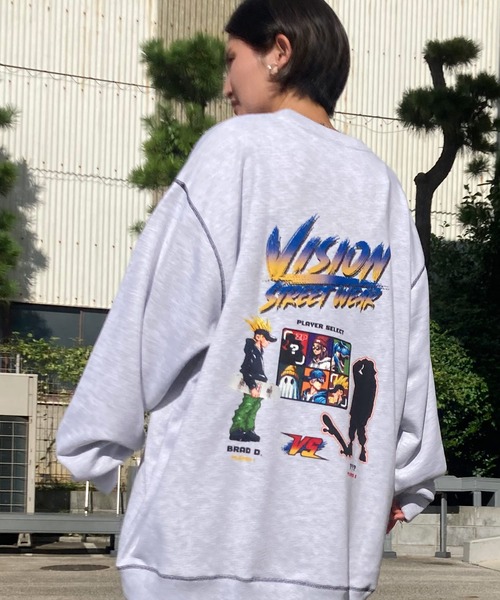 【セール】VISION STREET WEAR バックプリント クルーネック トレーナー（スウェット）｜VISION STREET WEAR（ヴィジョンストリートウェア）