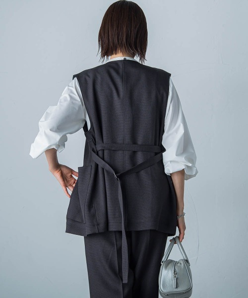 LAUTREAMONT（ロートレアモン）の「【カタログ掲載】ツムギートメランジピンヘッドジャケット≪洗濯機で洗える≫（その他アウター・レディース・グレー系その他/チャコールグレー・9号）」の4枚目の写真