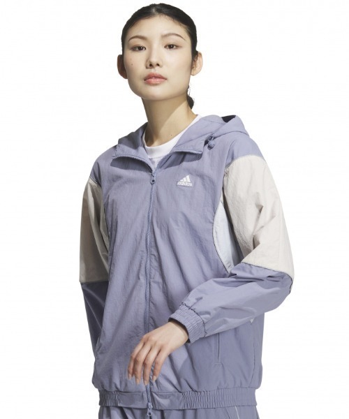 adidas(アディダス)の「アディダス adidas W BYD3 ウーブンジャケット(ナイロンジャケット・レディース・ブラック/グリーン/ラベンダー・S/M/L/XL)」の1枚目の写真