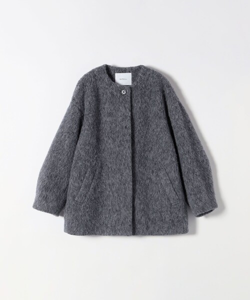 SHIPS any シップス エニィ シャギー ノーカラー コート SHIPS any: シャギー ノーカラー コクーン コート（ノーカラーコート