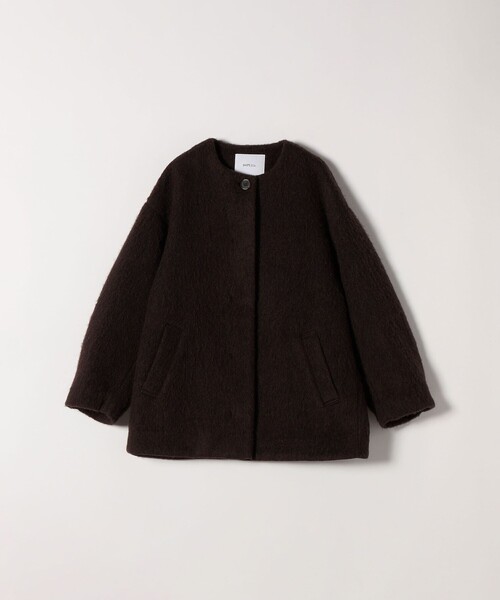 SHIPS any: シャギー ノーカラー コクーン コート（ノーカラーコート