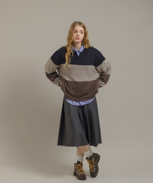 MUHET(ミュエータ)の「ニットポロシャツ(ニット/セーター・レディース・ボルドー/ネイビー・MEDIUM/X-LARGE)」の13枚目の写真