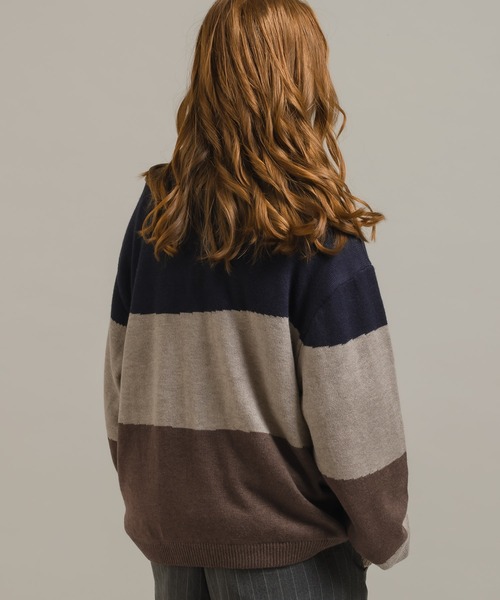 MUHET(ミュエータ)の「ニットポロシャツ(ニット/セーター・レディース・ボルドー/ネイビー・MEDIUM/X-LARGE)」の7枚目の写真