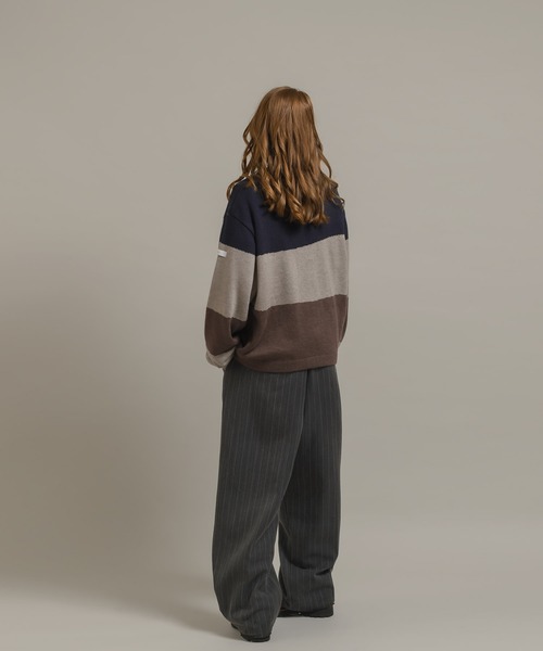 MUHET(ミュエータ)の「ニットポロシャツ(ニット/セーター・レディース・ボルドー/ネイビー・MEDIUM/X-LARGE)」の11枚目の写真