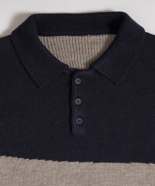 MUHET(ミュエータ)の「ニットポロシャツ(ニット/セーター・レディース・ボルドー/ネイビー・MEDIUM/X-LARGE)」の5枚目の写真