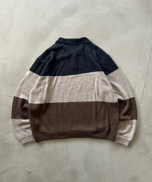MUHET(ミュエータ)の「ニットポロシャツ(ニット/セーター・レディース・ボルドー/ネイビー・MEDIUM/X-LARGE)」の4枚目の写真